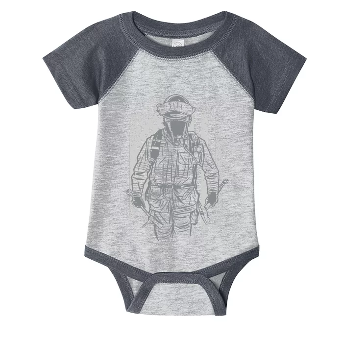 Firefighter American Flag Infant Baby Jersey Bodysuit