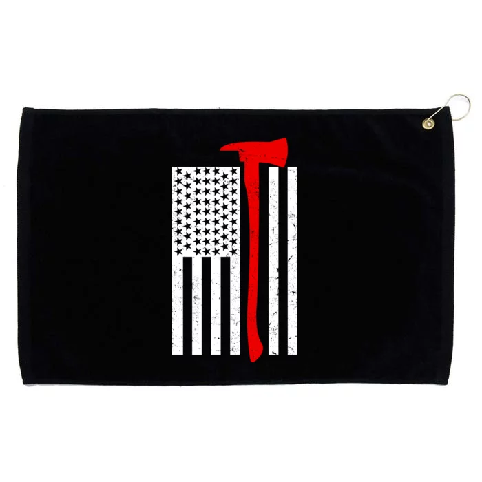 Firefighter Axe American Flag Grommeted Golf Towel