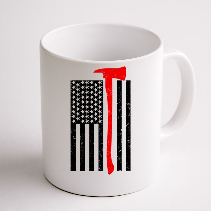 Firefighter Axe American Flag Front & Back Coffee Mug