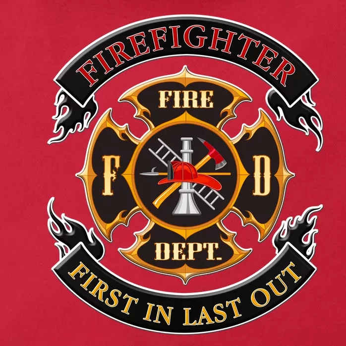 Firefighter Biker Logo First In Last Out Zip Tote Bag