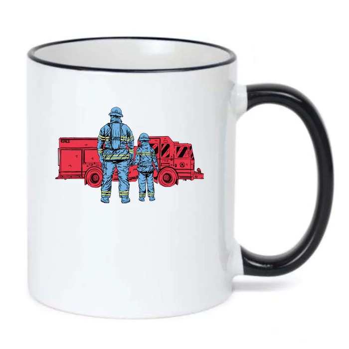 Firefighter Father And Son Black Color Changing Mug