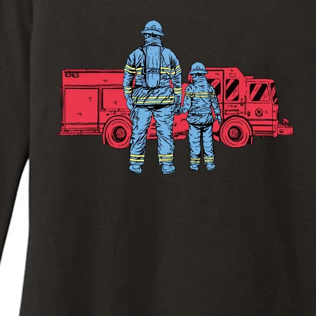 Firefighter Father And Son Womens CVC Long Sleeve Shirt