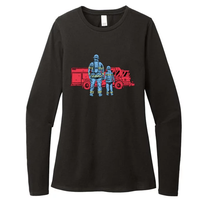 Firefighter Father And Son Womens CVC Long Sleeve Shirt