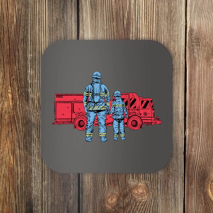 Firefighter Father And Son Coaster