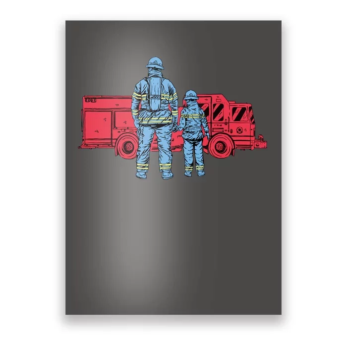 Firefighter Father And Son Poster