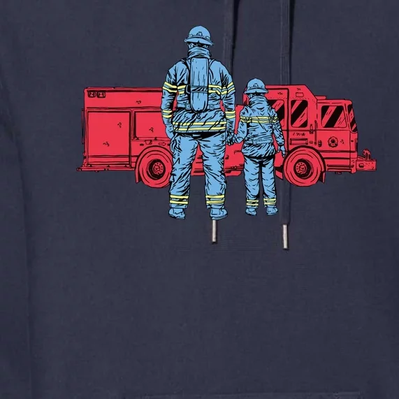 Firefighter Father And Son Premium Hoodie