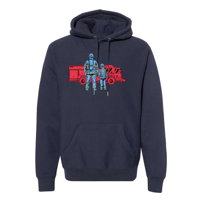 Firefighter Father And Son Premium Hoodie