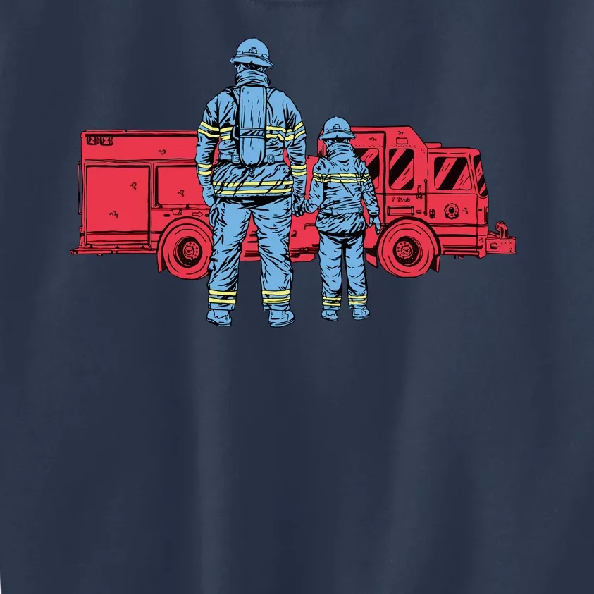 Firefighter Father And Son Kids Sweatshirt