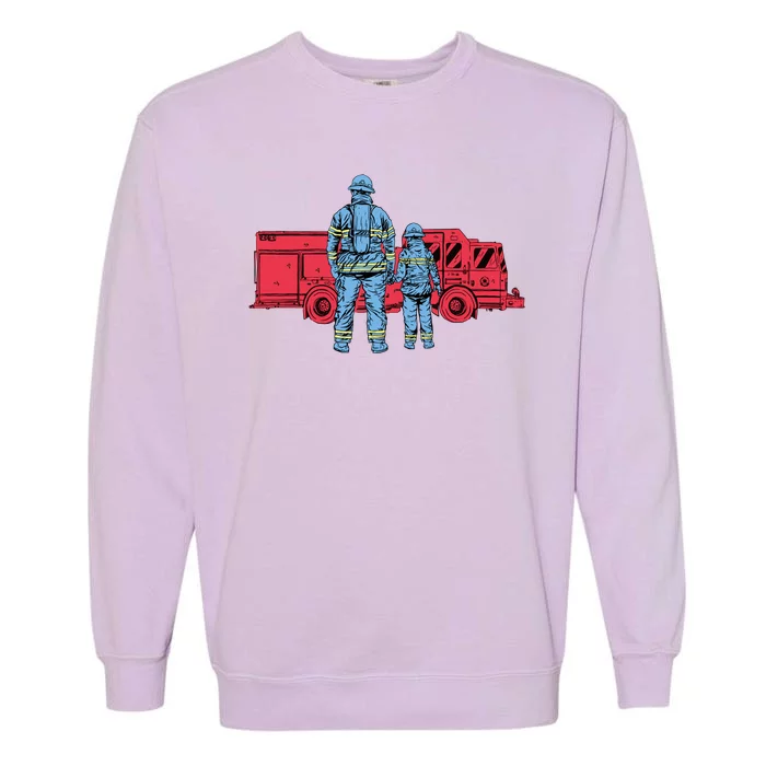 Firefighter Father And Son Garment-Dyed Sweatshirt