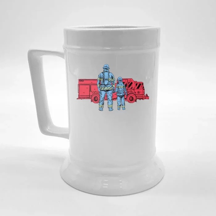 Firefighter Father And Son Front & Back Beer Stein