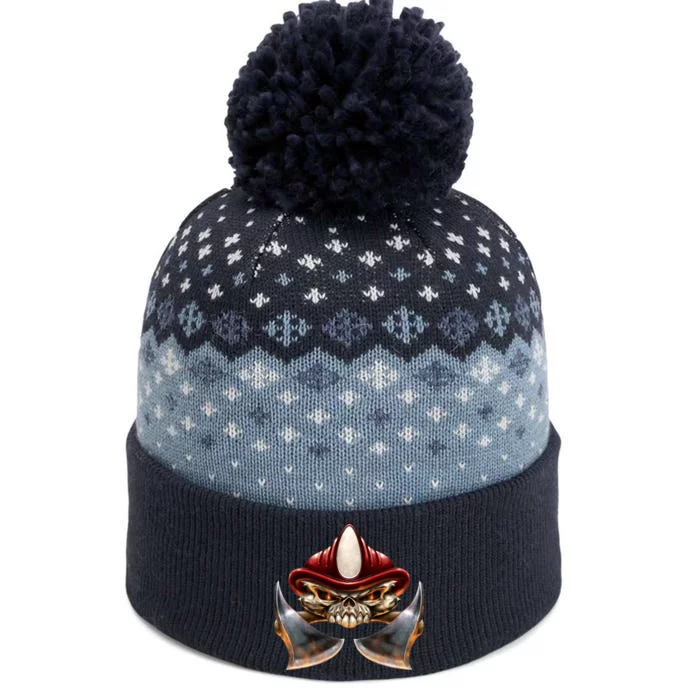 Firefighter Fire Skull Axe The Baniff Cuffed Pom Beanie