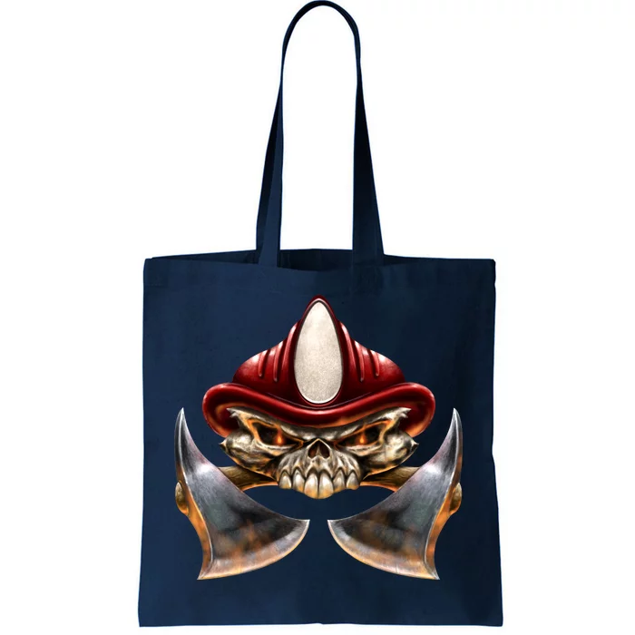 Firefighter Fire Skull Axe Tote Bag