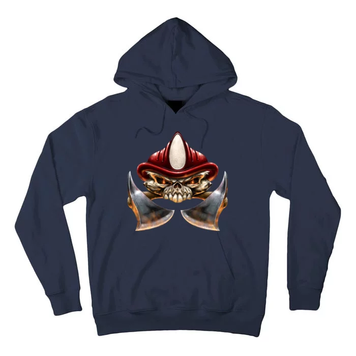 Firefighter Fire Skull Axe Tall Hoodie