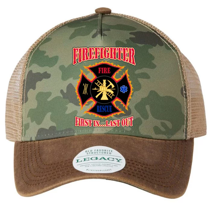 Firefighter First In Last Out Legacy Tie Dye Trucker Hat