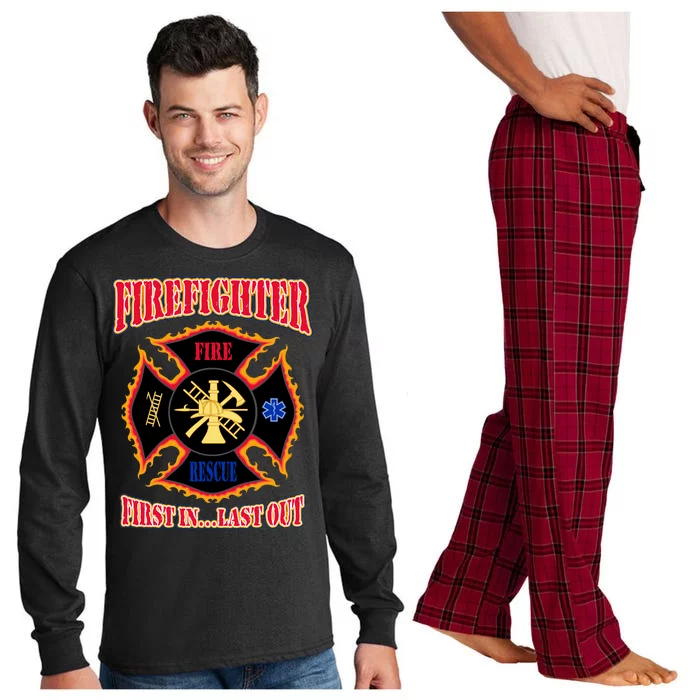 Firefighter First In Last Out Long Sleeve Pajama Set