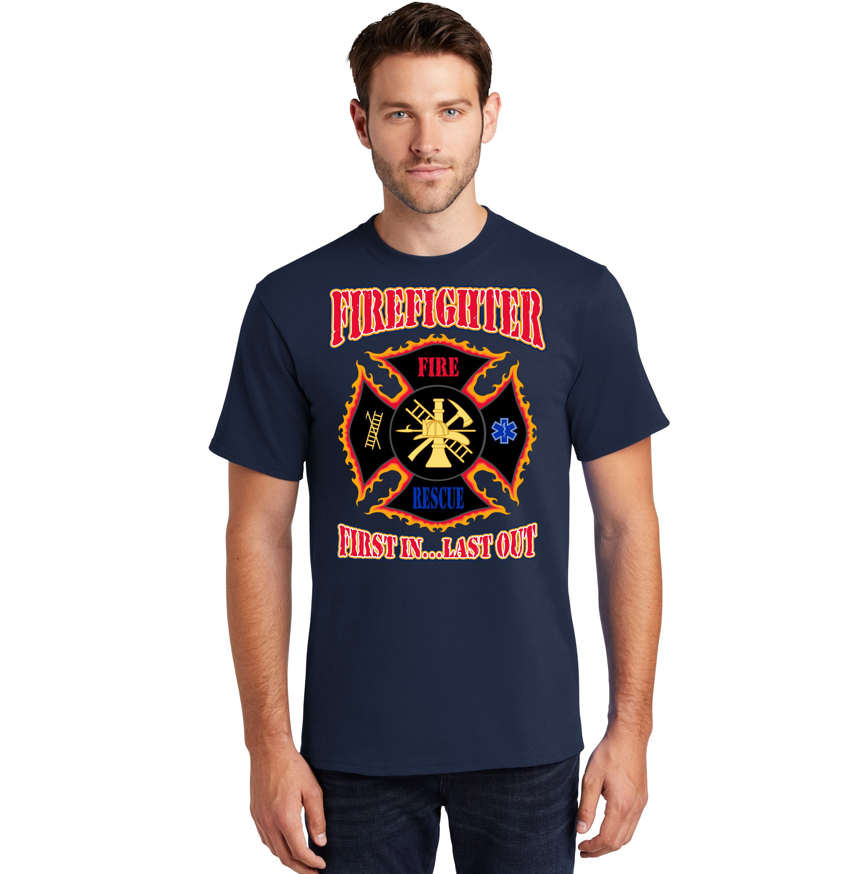 New Orange City Florida Fire Department Firefighter Navy T-Shirt S-4XL