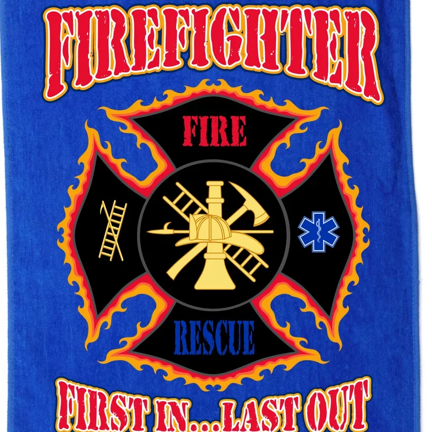 Firefighter First In Last Out Platinum Collection Golf Towel