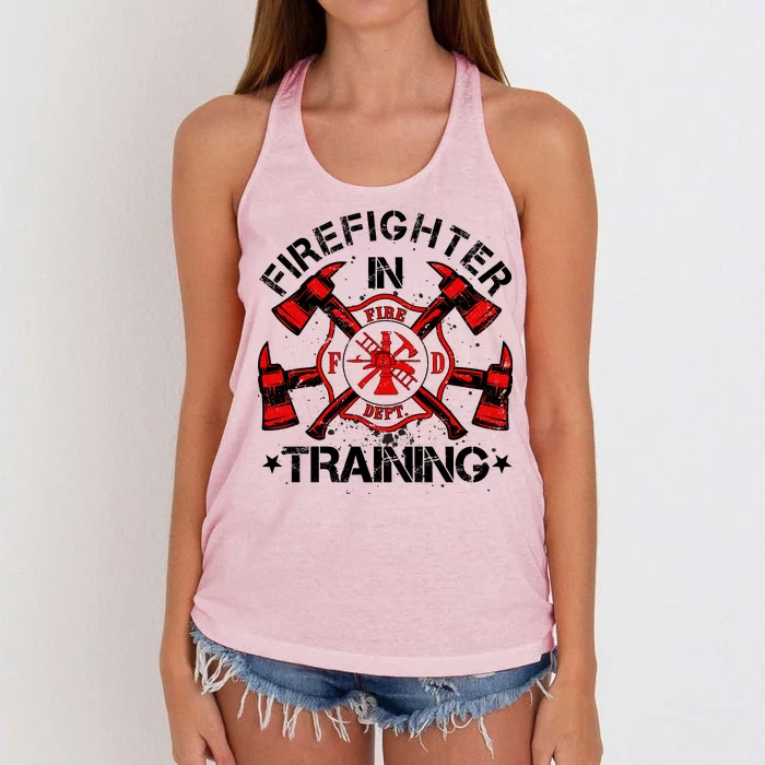 Firefighter In Training Women's Knotted Racerback Tank