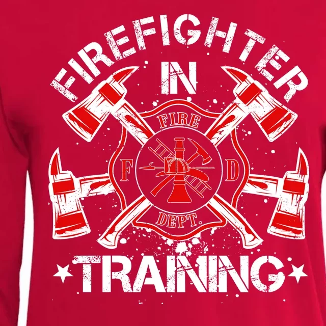 Firefighter In Training Womens Cotton Relaxed Long Sleeve T-Shirt