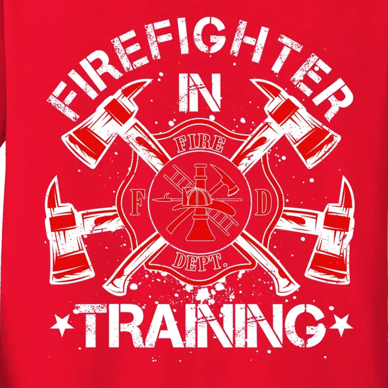 Firefighter In Training Kids Long Sleeve Shirt