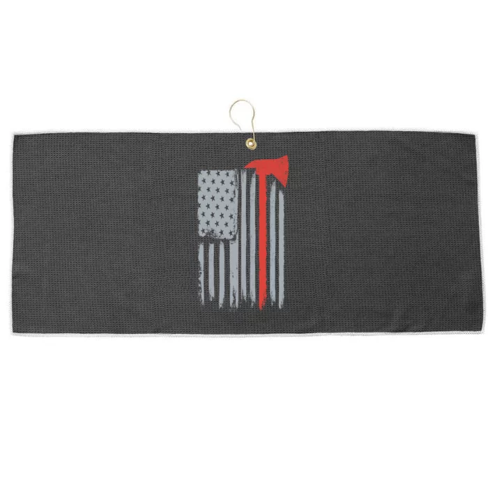 Firefighter Red Axe Vintage American Flag Large Microfiber Waffle Golf Towel