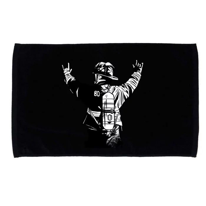 Firefighter Rock Hands Microfiber Hand Towel