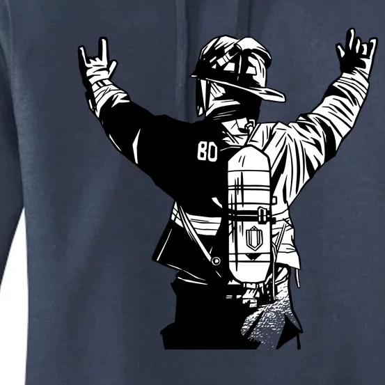 Firefighter Rock Hands Women's Pullover Hoodie