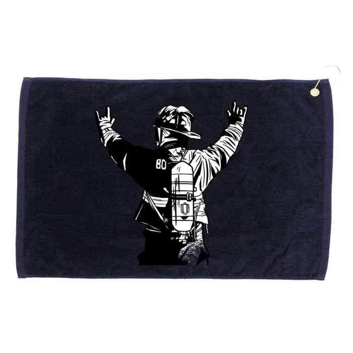 Firefighter Rock Hands Grommeted Golf Towel