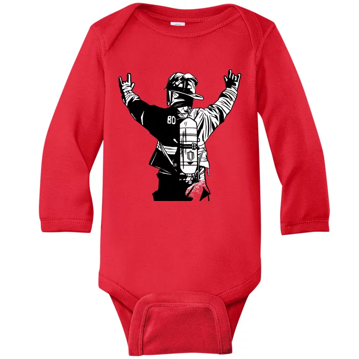 Firefighter Rock Hands Baby Long Sleeve Bodysuit