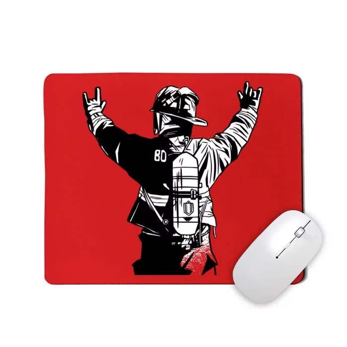 Firefighter Rock Hands Mousepad