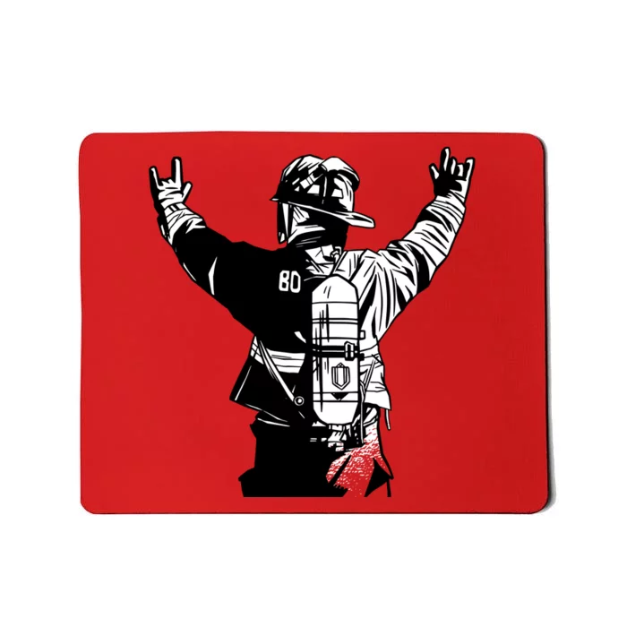 Firefighter Rock Hands Mousepad