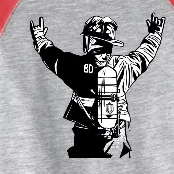 Firefighter Rock Hands Toddler Fine Jersey T-Shirt