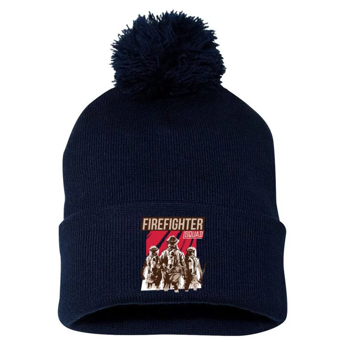 Firefighter Squad Pom Pom 12in Knit Beanie