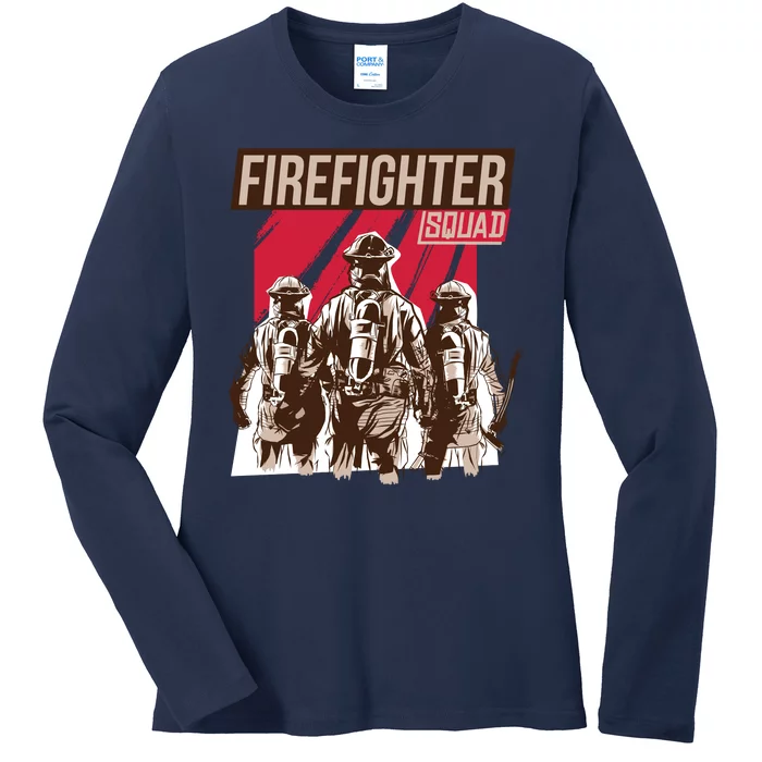 Firefighter Squad Ladies Long Sleeve Shirt