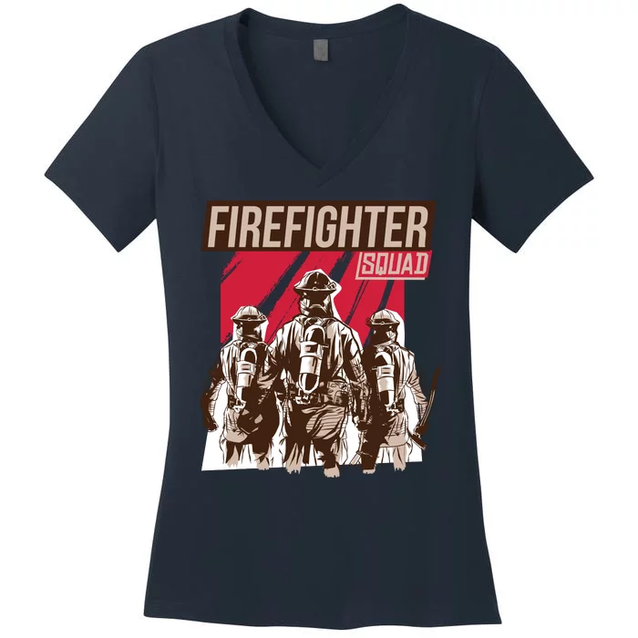 Firefighter Squad Women's V-Neck T-Shirt