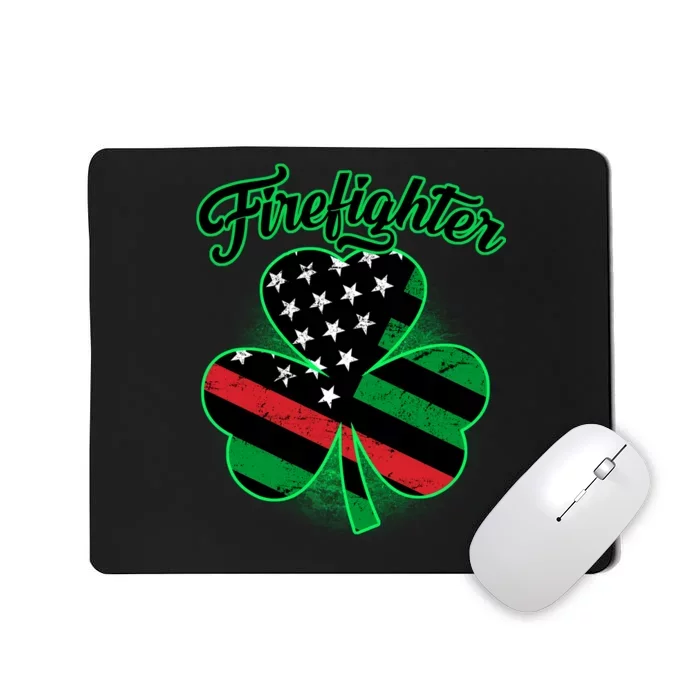 Firefighter St. Patrick's Day Red Line Clover Mousepad