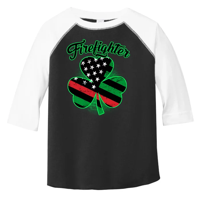 Firefighter St. Patrick's Day Red Line Clover Toddler Fine Jersey T-Shirt