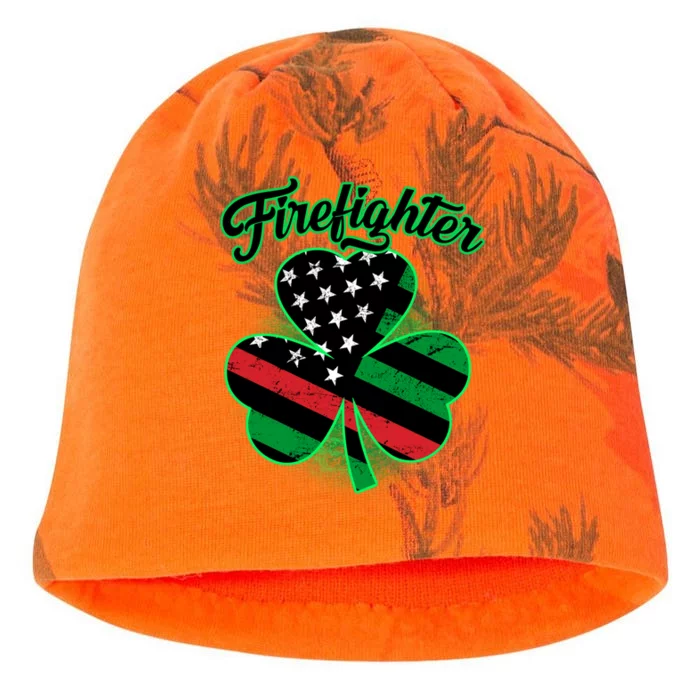 Firefighter St. Patrick's Day Red Line Clover Kati - Camo Knit Beanie