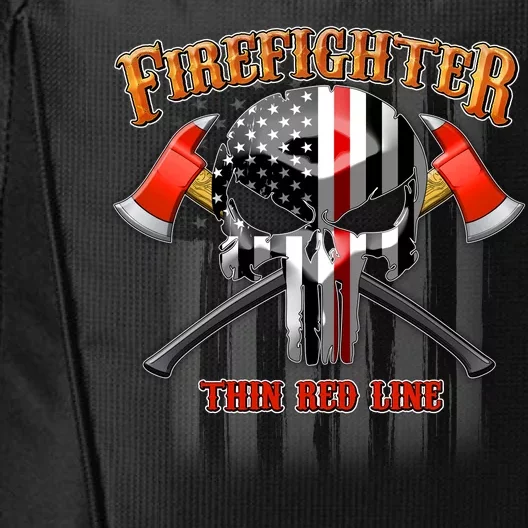 Firefighter Thin Red Line Flag Skull City Backpack