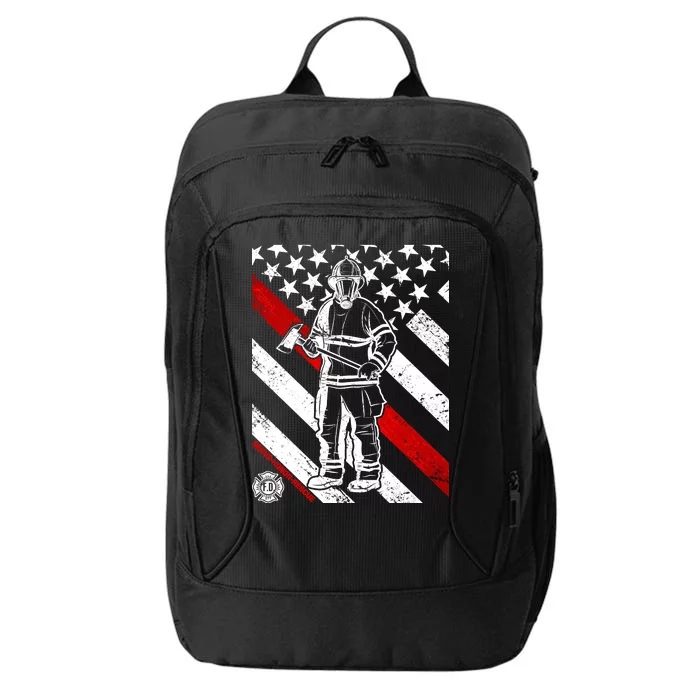 Firefighter Thin Red Line Serve Honor Rescue City Backpack