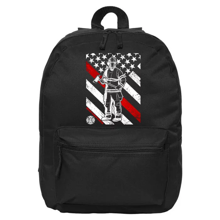 Firefighter Thin Red Line Serve Honor Rescue 16 in Basic Backpack