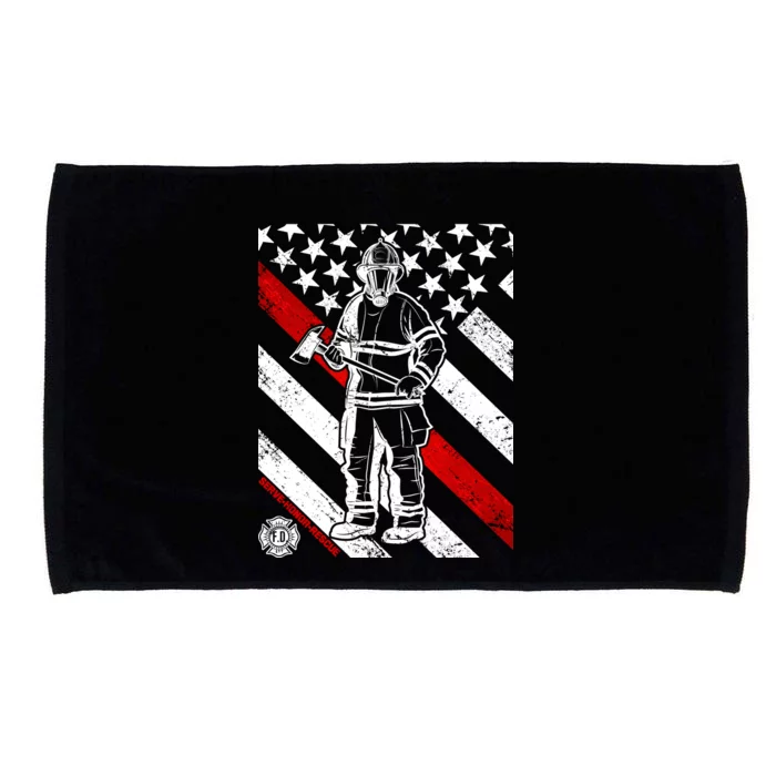 Firefighter Thin Red Line Serve Honor Rescue Microfiber Hand Towel