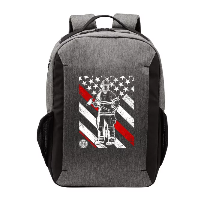 Firefighter Thin Red Line Serve Honor Rescue Vector Backpack