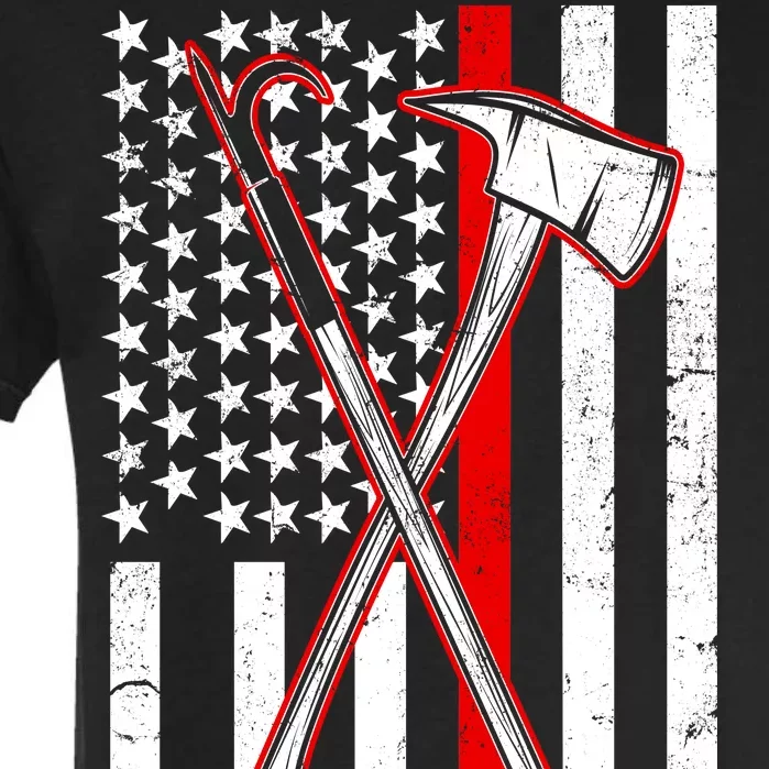 Firefighter US Flag Thin Red Line Garment-Dyed Heavyweight T-Shirt