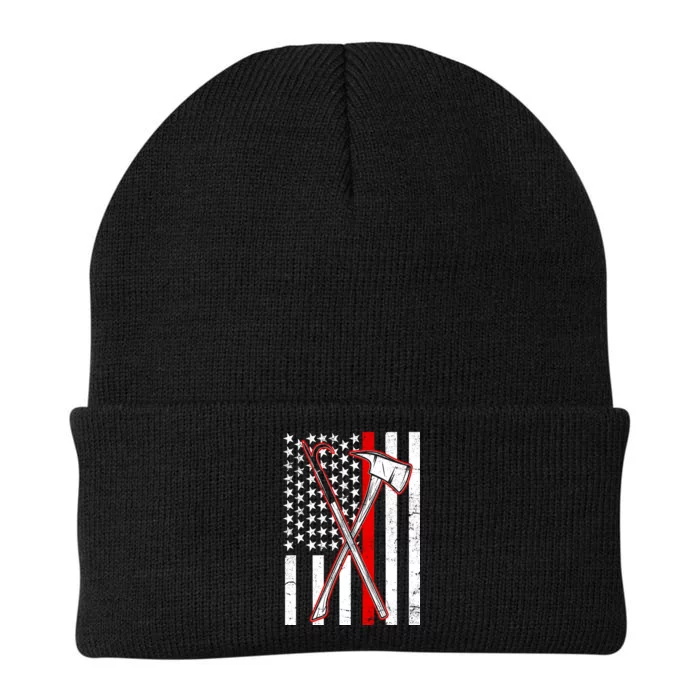 Firefighter US Flag Thin Red Line Knit Cap Winter Beanie