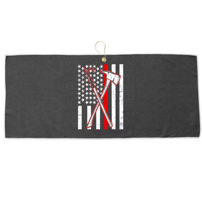 Firefighter US Flag Thin Red Line Large Microfiber Waffle Golf Towel