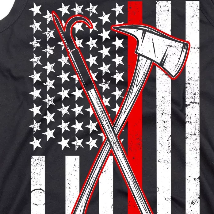 Firefighter US Flag Thin Red Line Tank Top