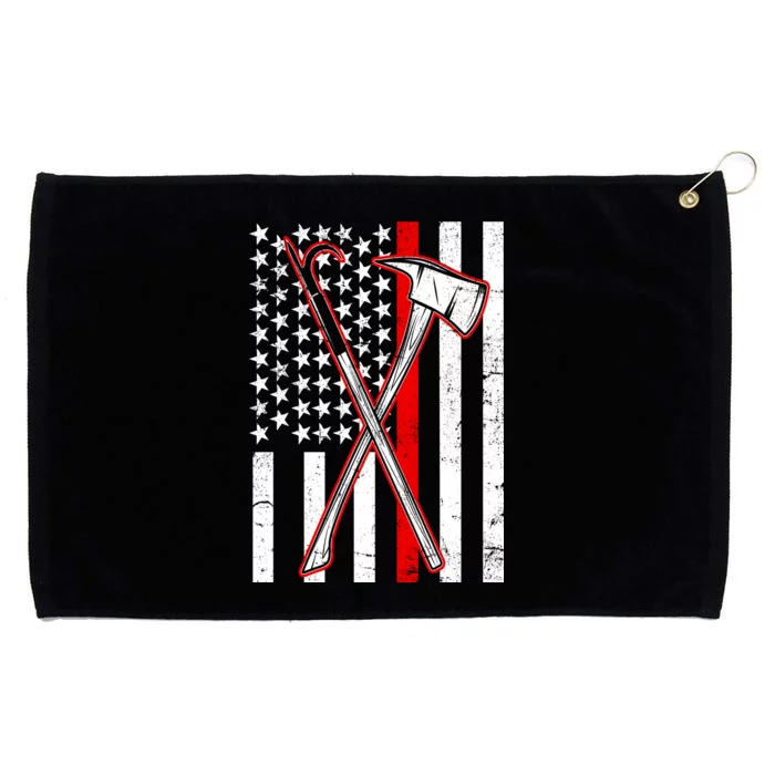 Firefighter US Flag Thin Red Line Grommeted Golf Towel