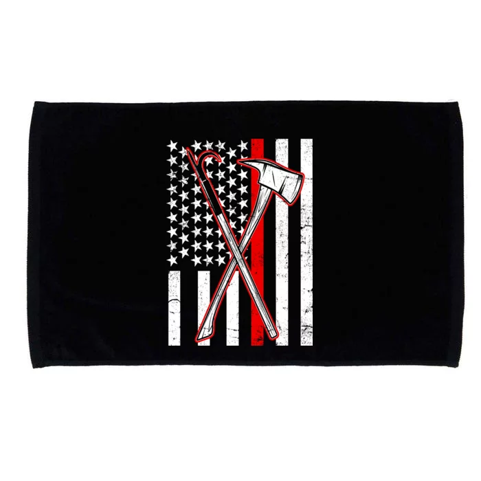 Firefighter US Flag Thin Red Line Microfiber Hand Towel