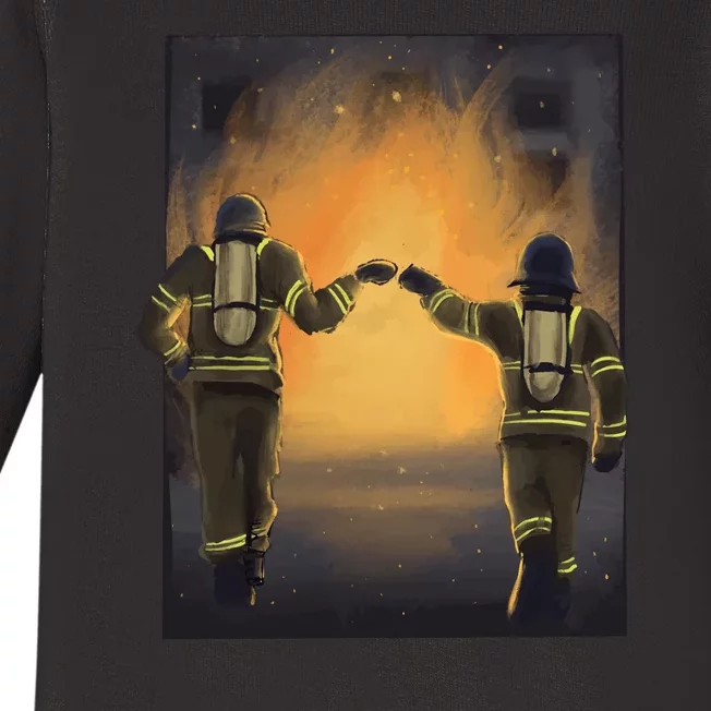 Firefighters Fist Bump Baby Long Sleeve Bodysuit